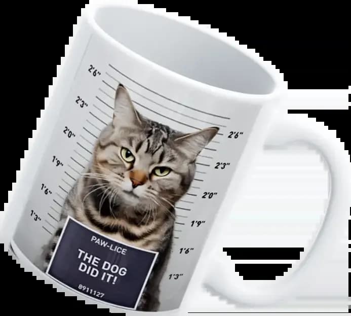 mug with cat illustration