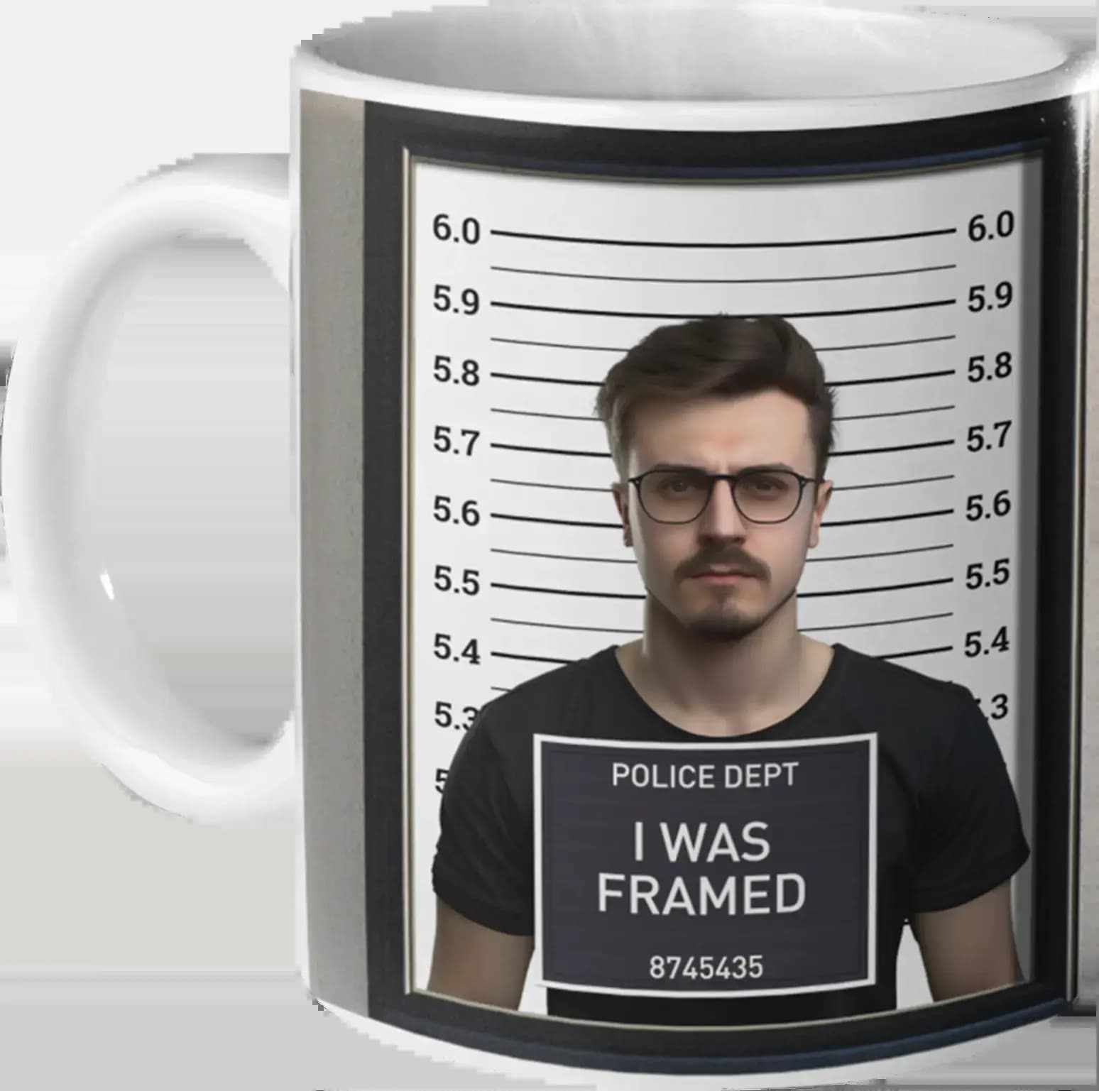 mug with man illustration