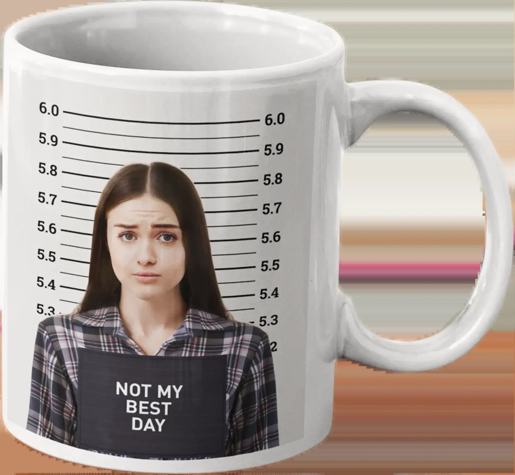 mug with woman illustration